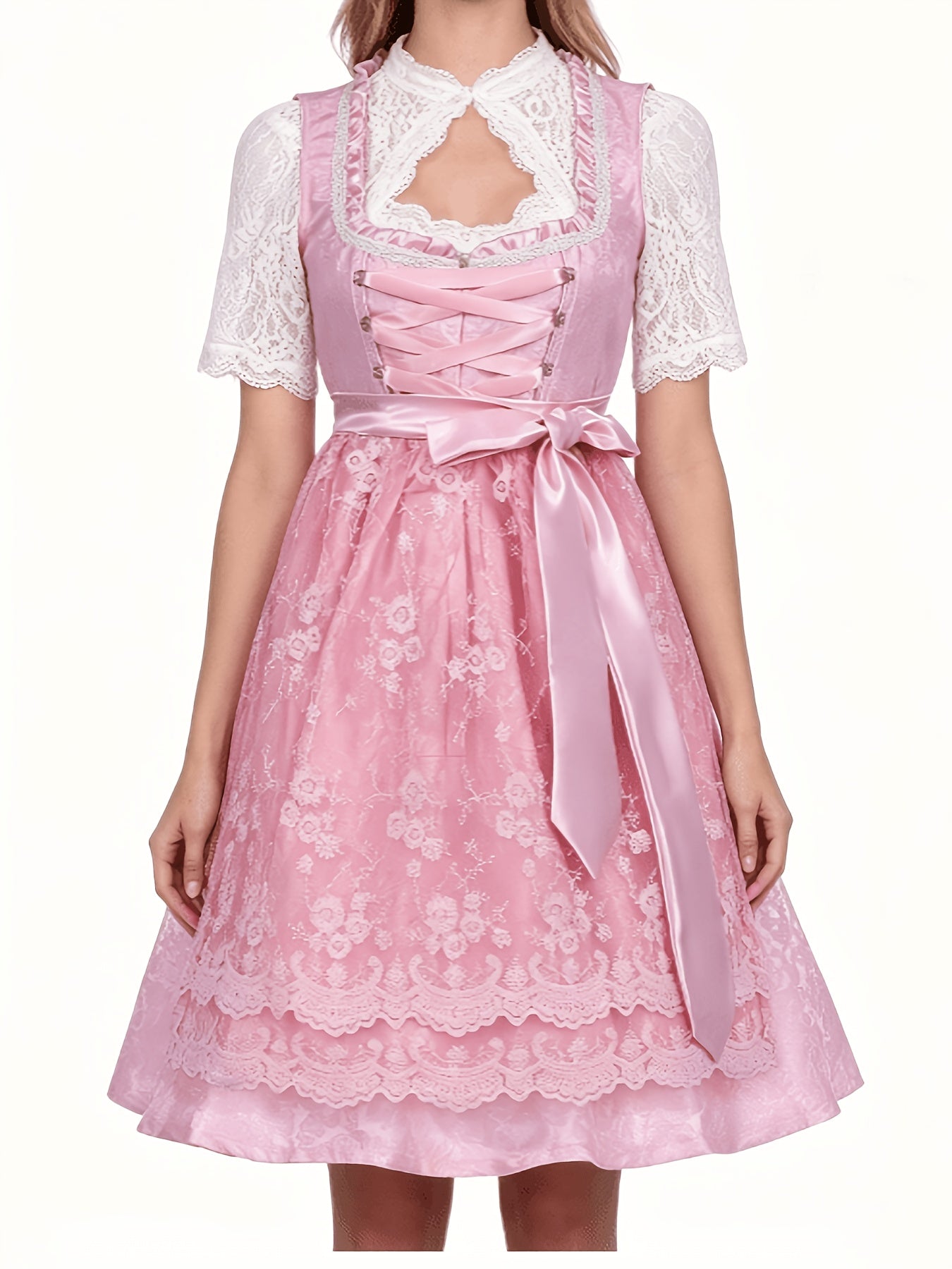 Oktoberfest Kostüm Damen Dirndl | Trachtenkleid mit Spitze | Dirndl Kostüm, Wiesn Outfit,