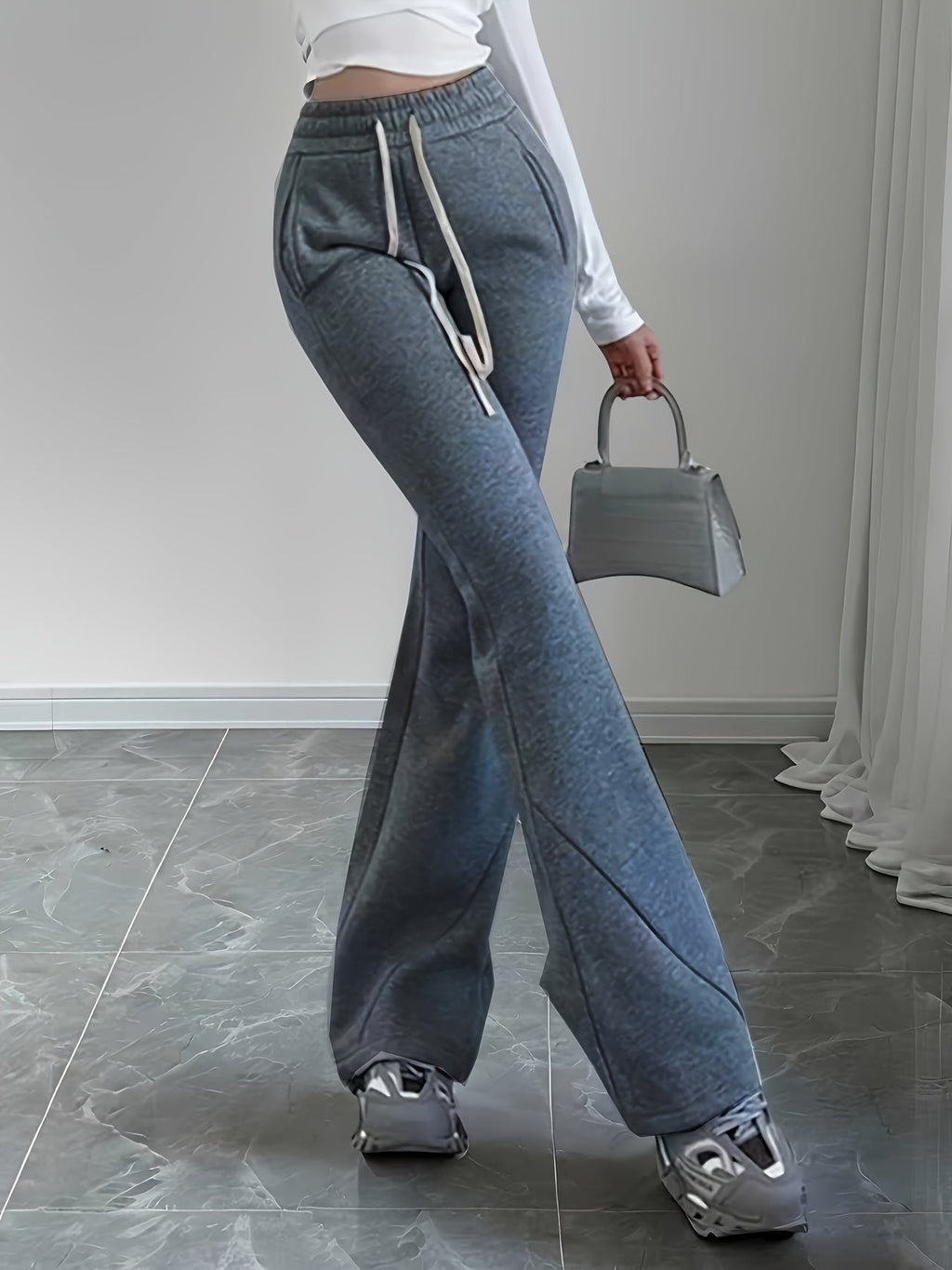 Women's High-Waist Flared Trousers