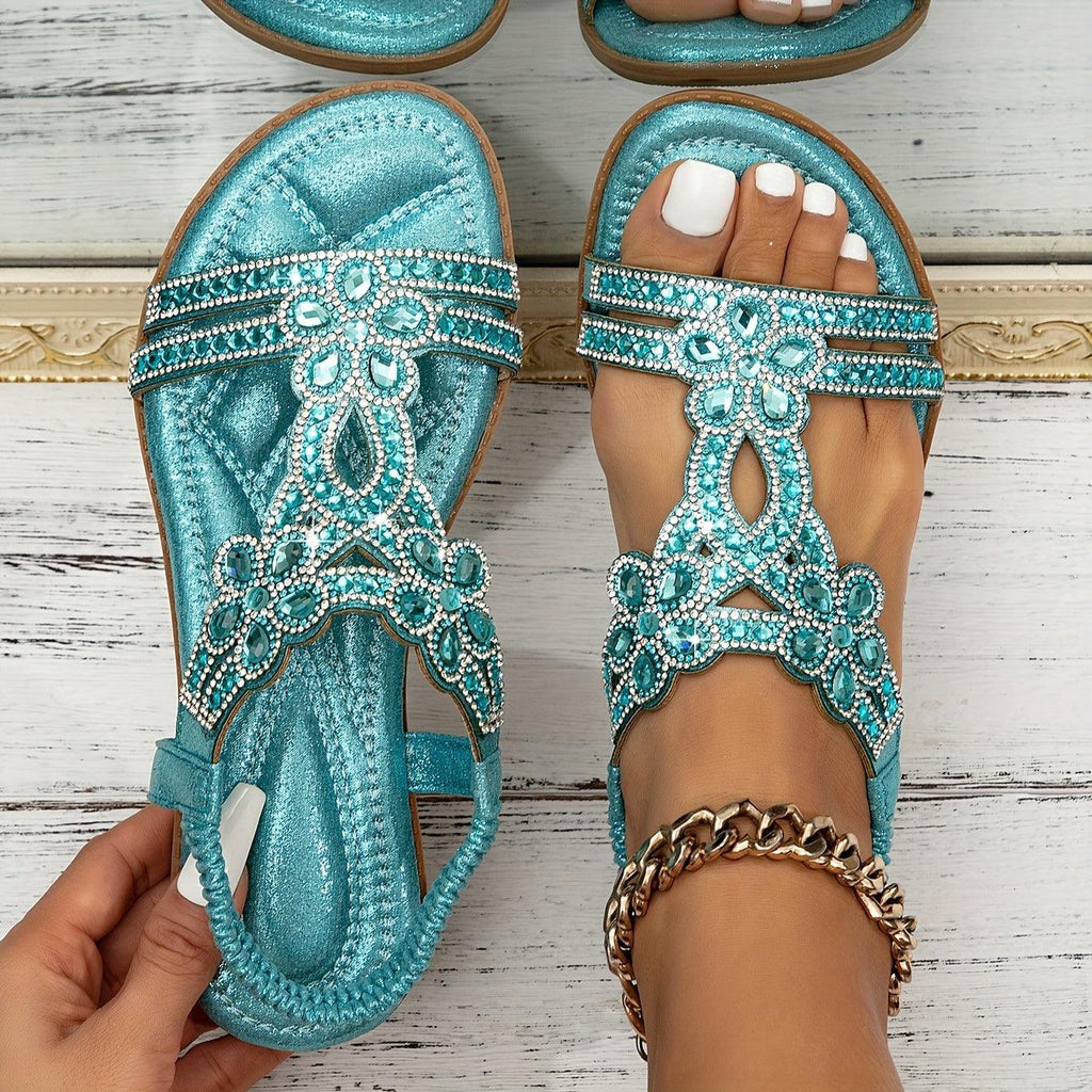 Women's Summer Sandals with Arch Support and Stretch Upper - Sky Blue
