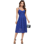 Lace V-Neck A-Line Summer Dress – Lightweight Vintage for Women
