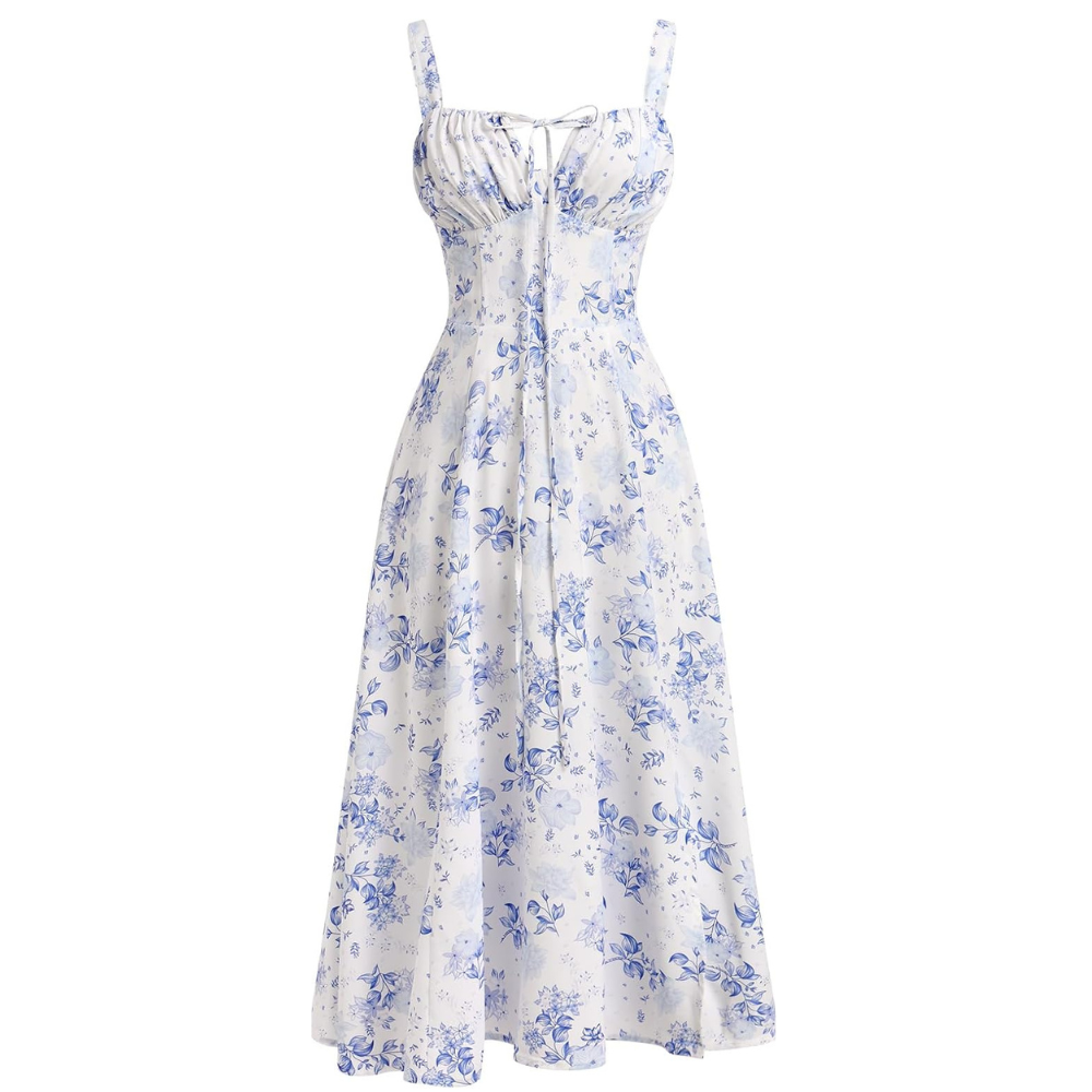 Boho Floral Split Summer Dress – Lightweight Vintage for Women