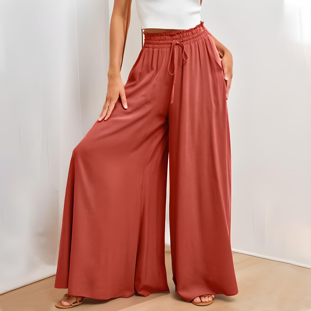 Women Effortlessly Chic Classic Wide Leg Pants