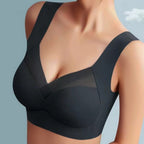 Seamless Push-Up Bra with Ergonomic Support & Breathable Comfort | Invisible Under Clothing - Black