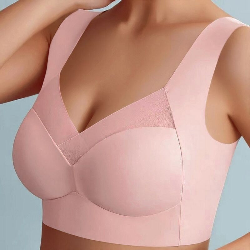 Seamless Push-Up Bra with Ergonomic Support & Breathable Comfort | Invisible Under Clothing - Pink