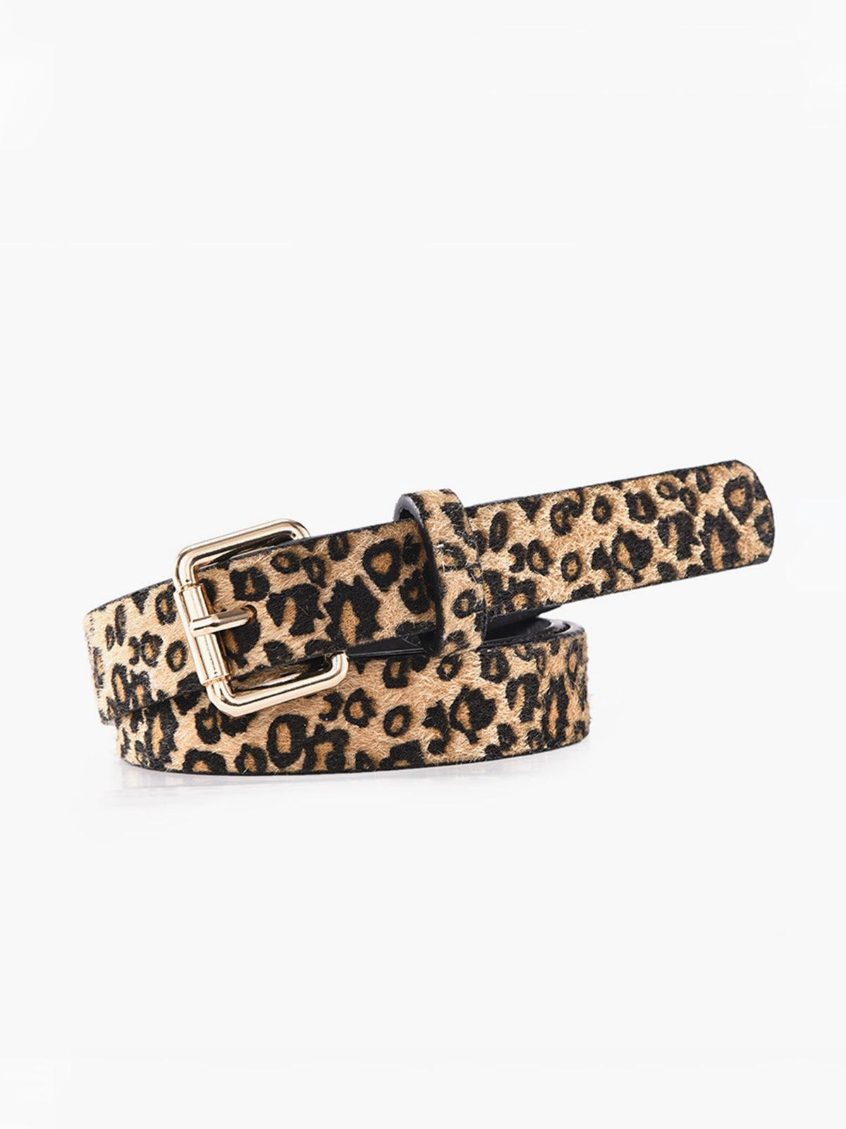 Elegante cinturón de moda con estampado de leopardo