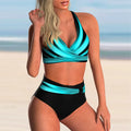 Women's Bikini Set with Adjustable Straps and Quick-Dry Summer Fabric - Blue