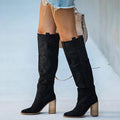Women’s Stylish Knee-High Block Heel Boots