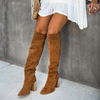 Women’s Stylish Knee-High Block Heel Boots