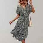 Lightweight Midi Dress with Flowing Fit | Perfect for Summer - Black