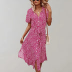 Lightweight Midi Dress with Flowing Fit | Perfect for Summer - Pink