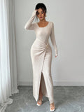 Noir Sculpt Wrap Detail Maxi Dress