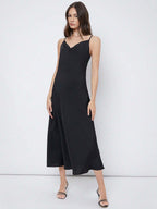 Luxus Satin Slip Midikleid