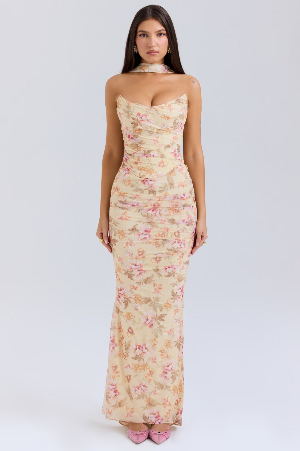 Noir Sculpt Strapless Avond Maxi Jurk