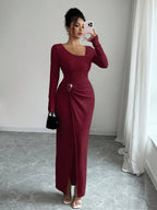 Noir Sculpt Wrap Detail Maxi Dress