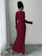 Noir Sculpt Wrap Detail Maxi Dress