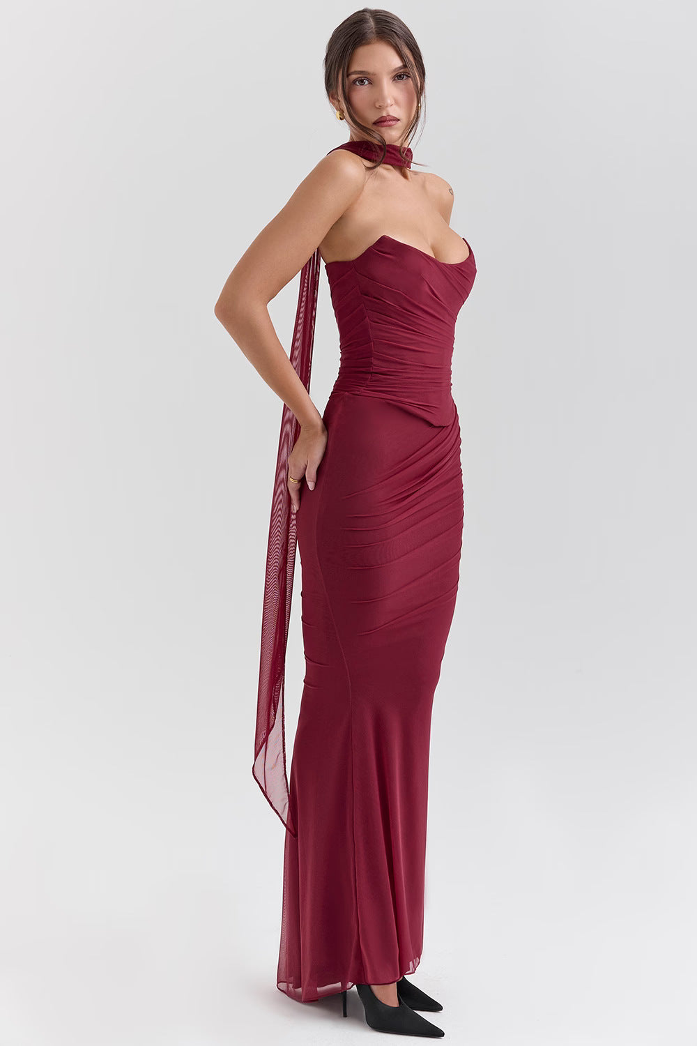 Noir Sculpt Strapless Avond Maxi Jurk