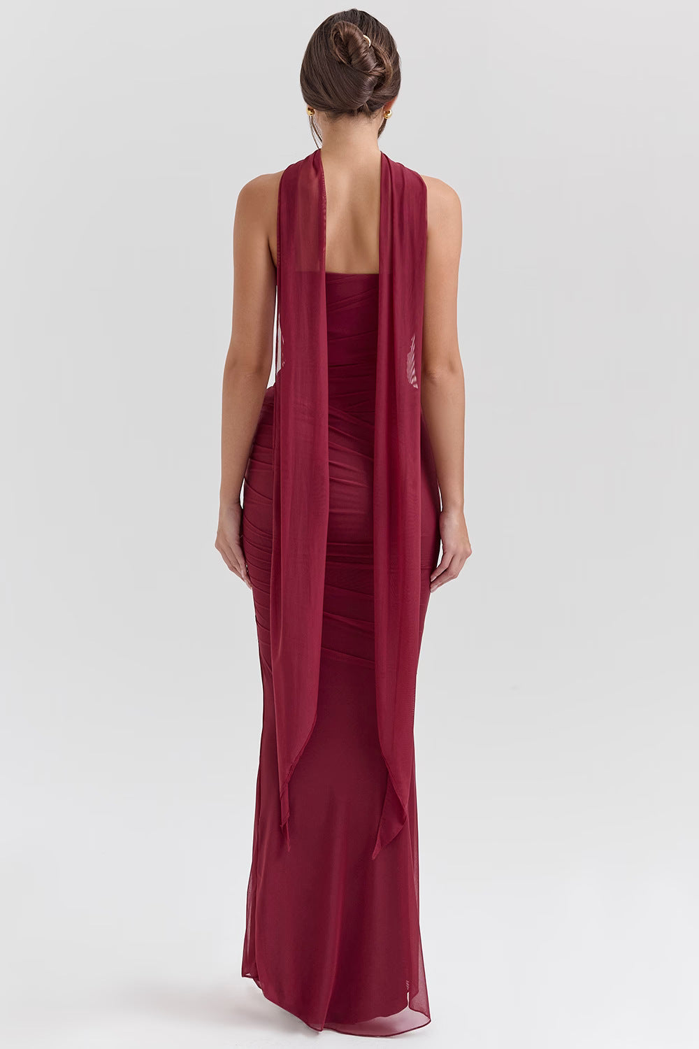 Robe longue de soirée bustier Noir Sculpt