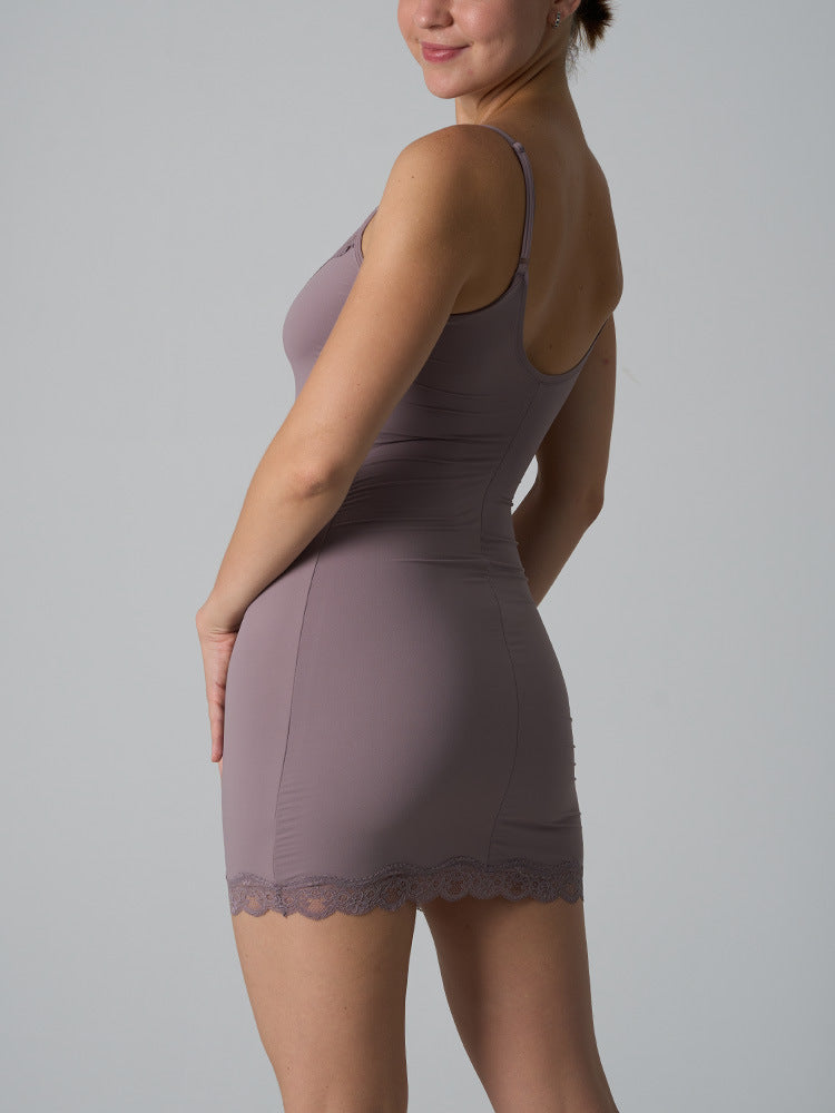Spitzenbesatz Sculpt Slip-Kleid