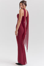 Robe longue de soirée bustier Noir Sculpt