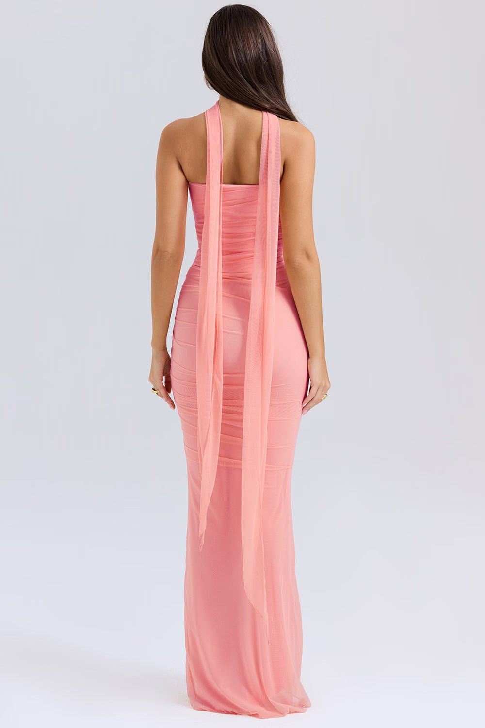 Robe longue de soirée bustier Noir Sculpt