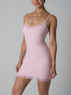 Spitzenbesatz Sculpt Slip-Kleid