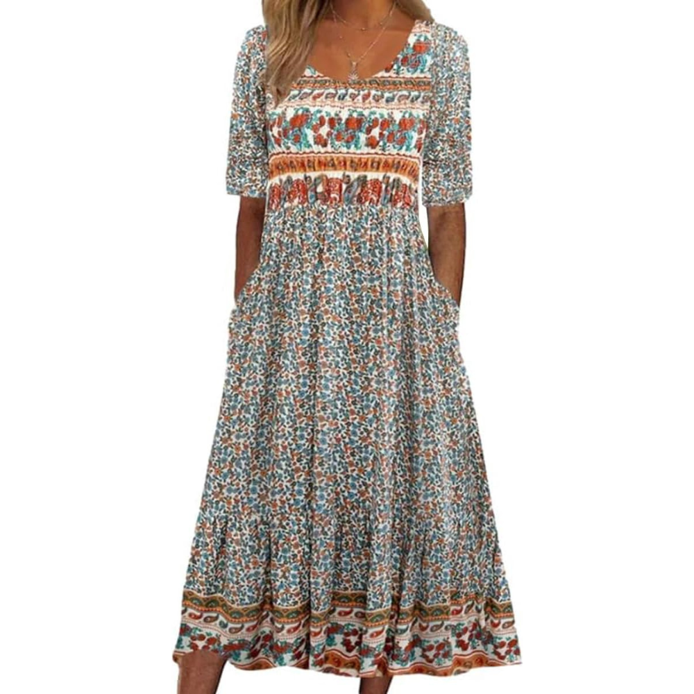 Floral Midi Summer Dress – Lightweight Day To Night for Women