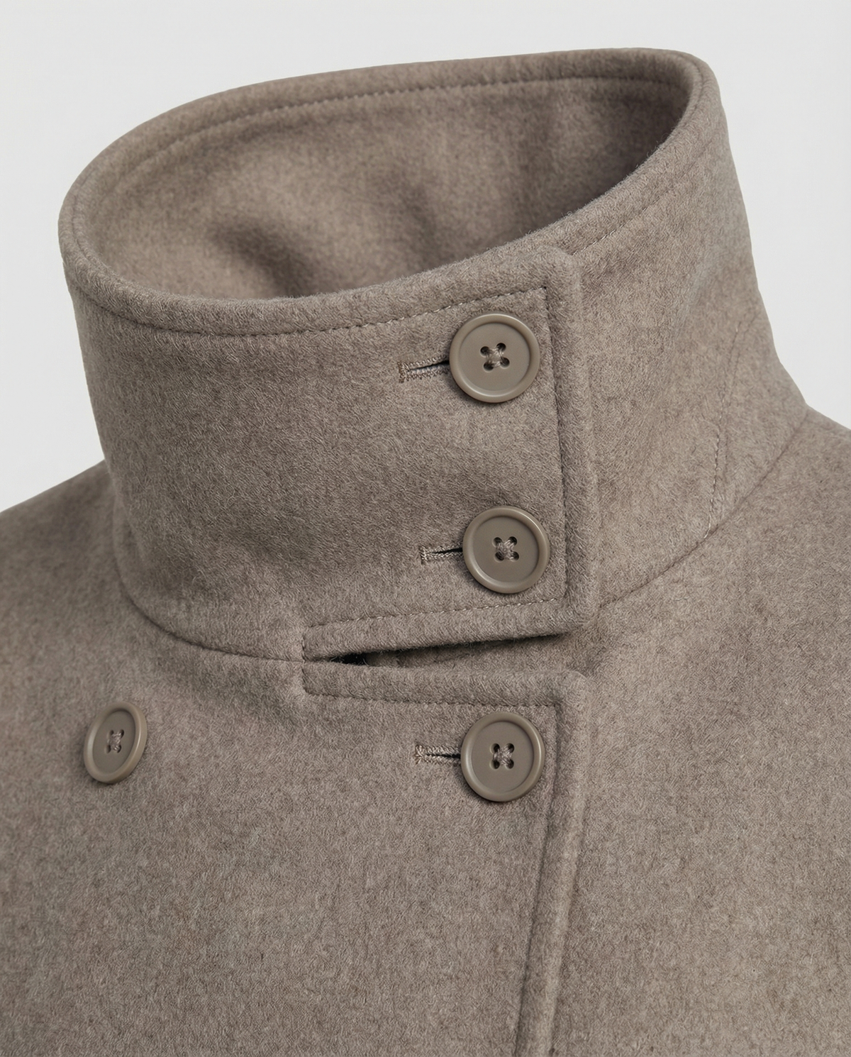Elegant High-Collar Double-Breasted Cropped Jacket