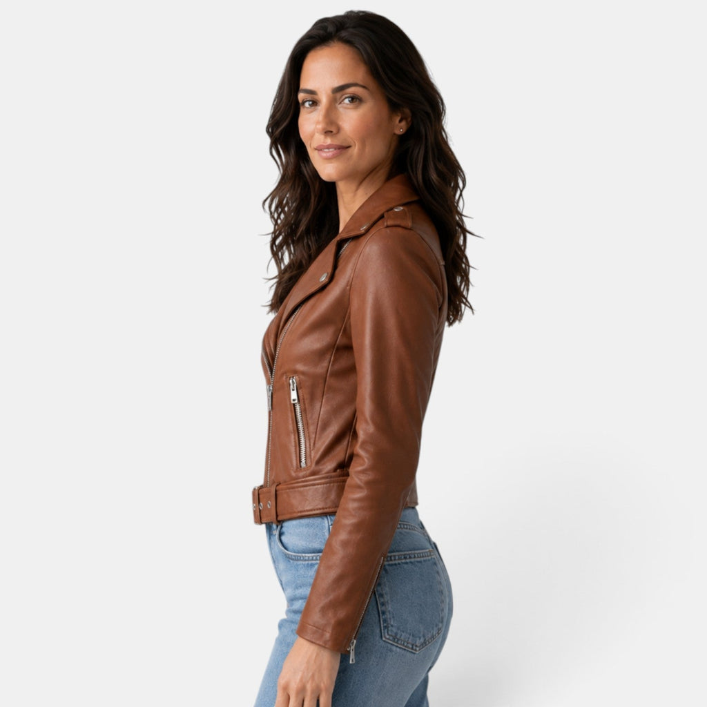 Women's Fitted Elegant Leather Jacket