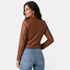Women's Fitted Elegant Leather Jacket