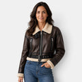 Women's Sheepskin Aviator Jacket with Thermal Lining