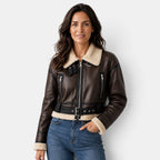 Women's Sheepskin Aviator Jacket with Thermal Lining