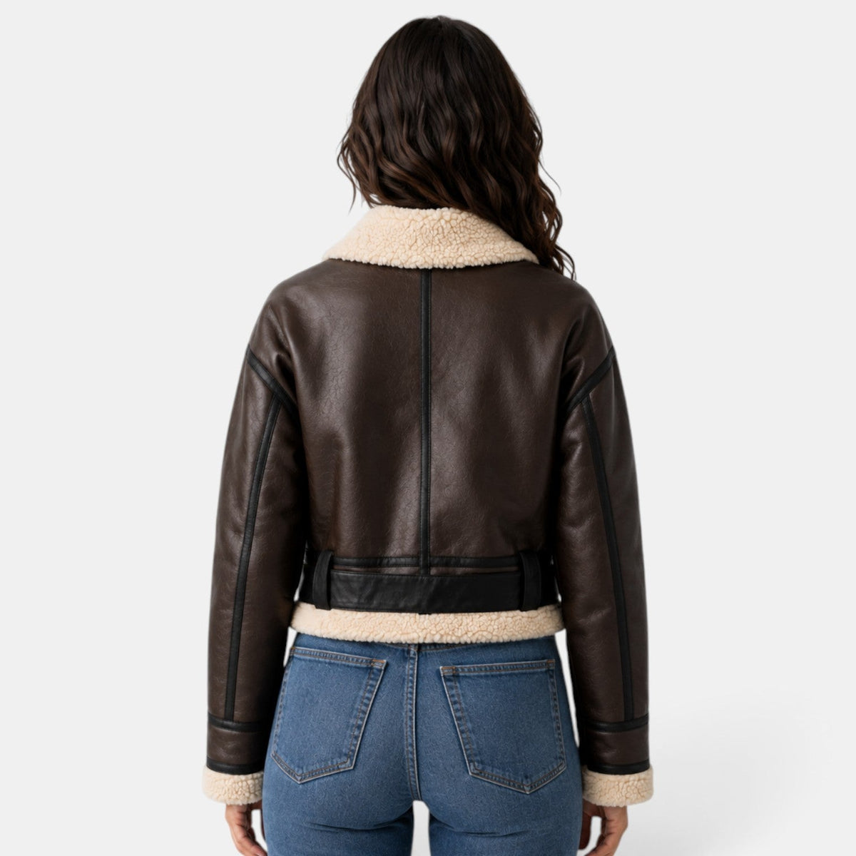 Women's Sheepskin Aviator Jacket with Thermal Lining
