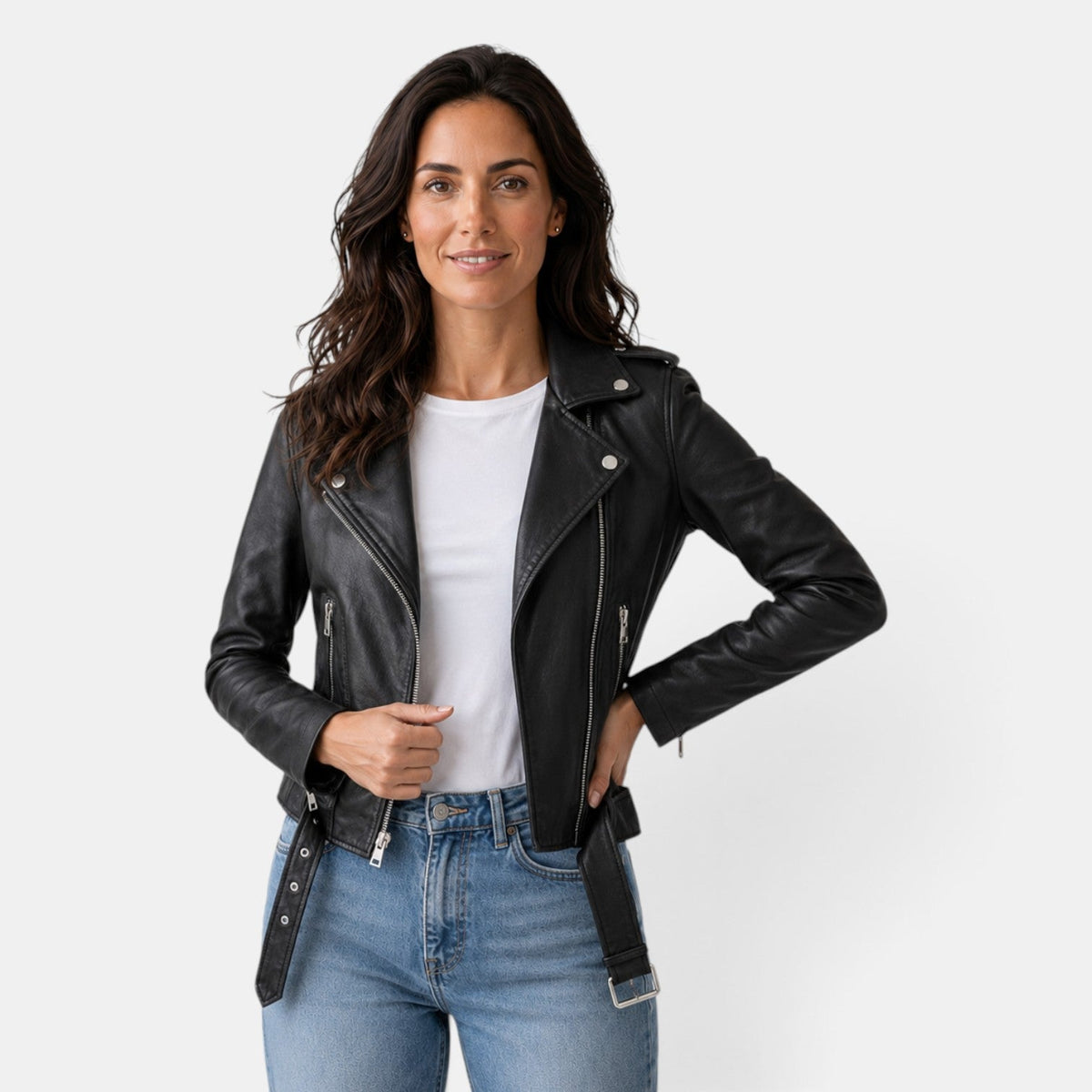Women's Fitted Elegant Leather Jacket