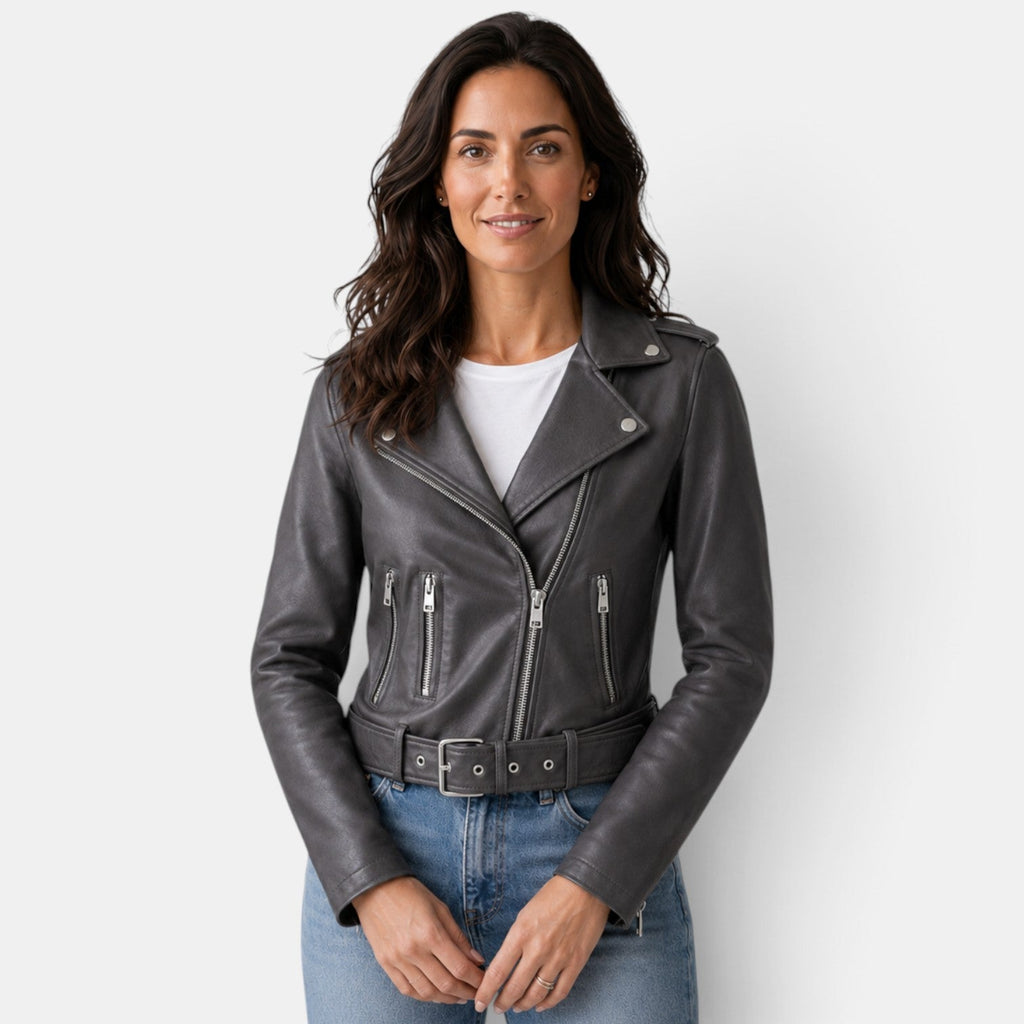 Women's Fitted Elegant Leather Jacket