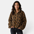 Women's Leopard Print Jacket with Zipper