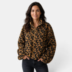 Women's Leopard Print Jacket with Zipper