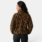 Women's Leopard Print Jacket with Zipper