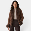 Women's Brown Faux Fur Winter Jacket