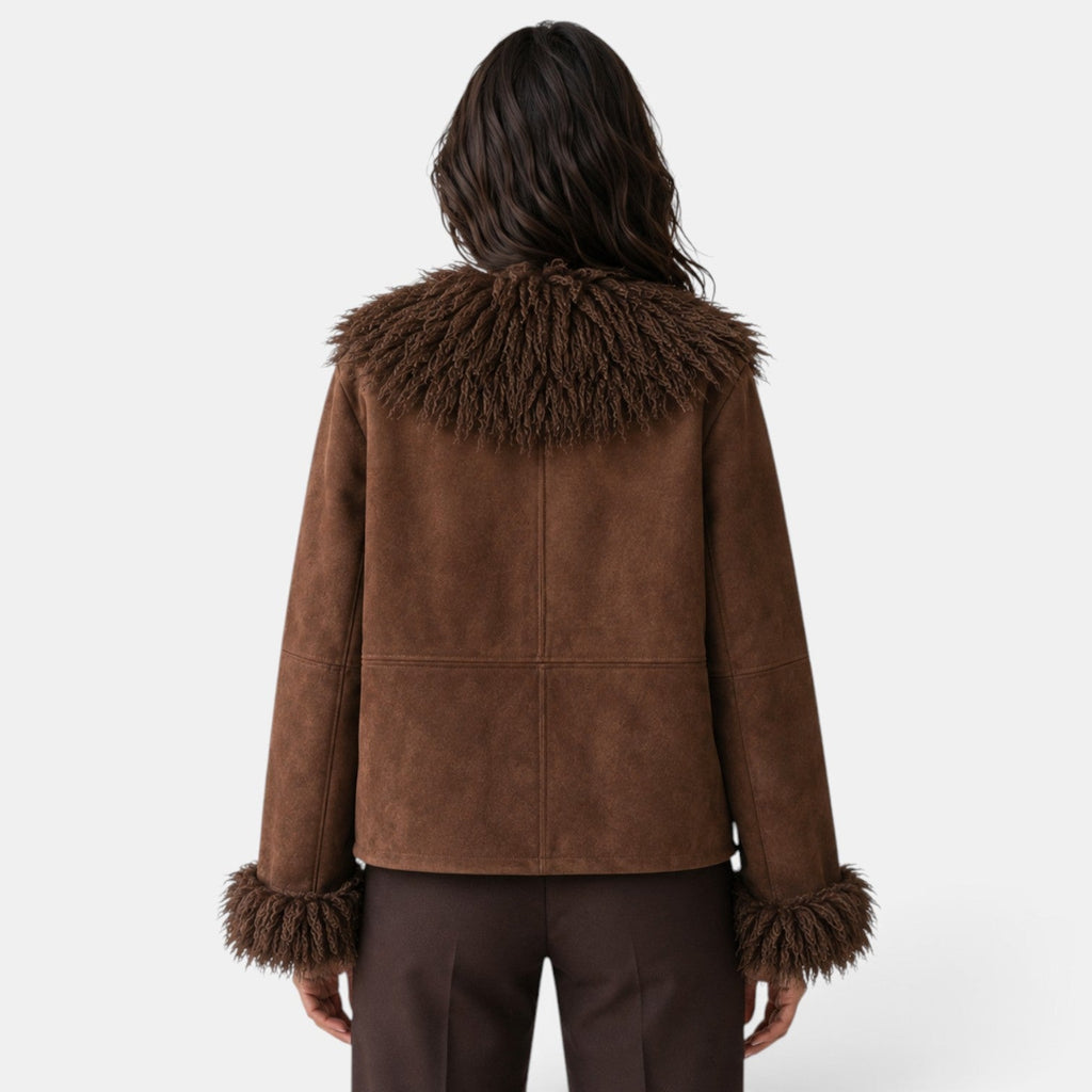 Women's Brown Faux Fur Winter Jacket