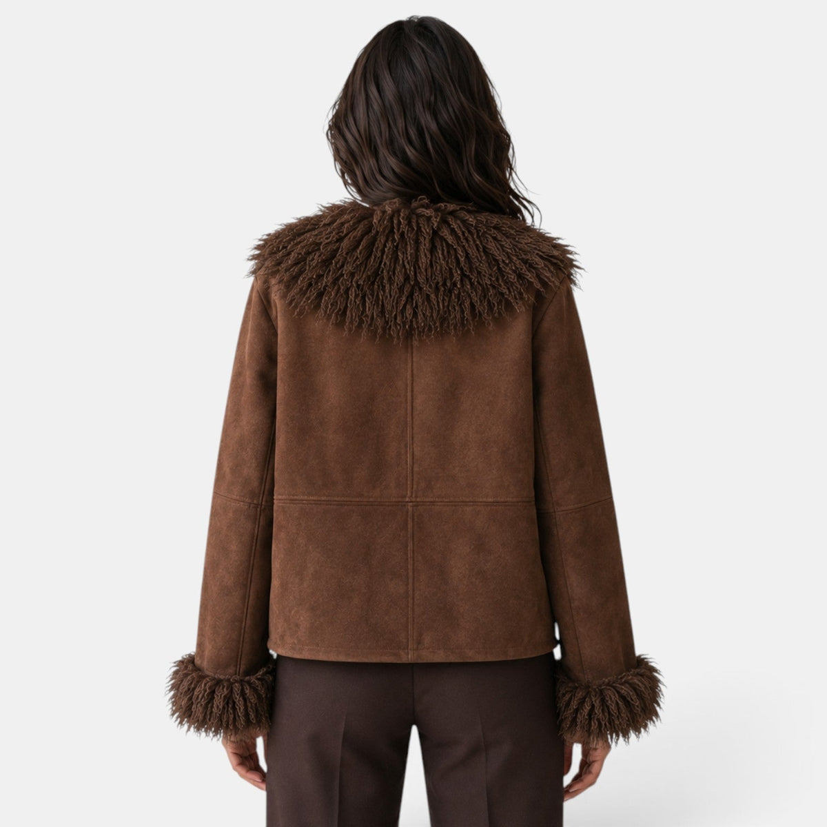 Women's Brown Faux Fur Winter Jacket