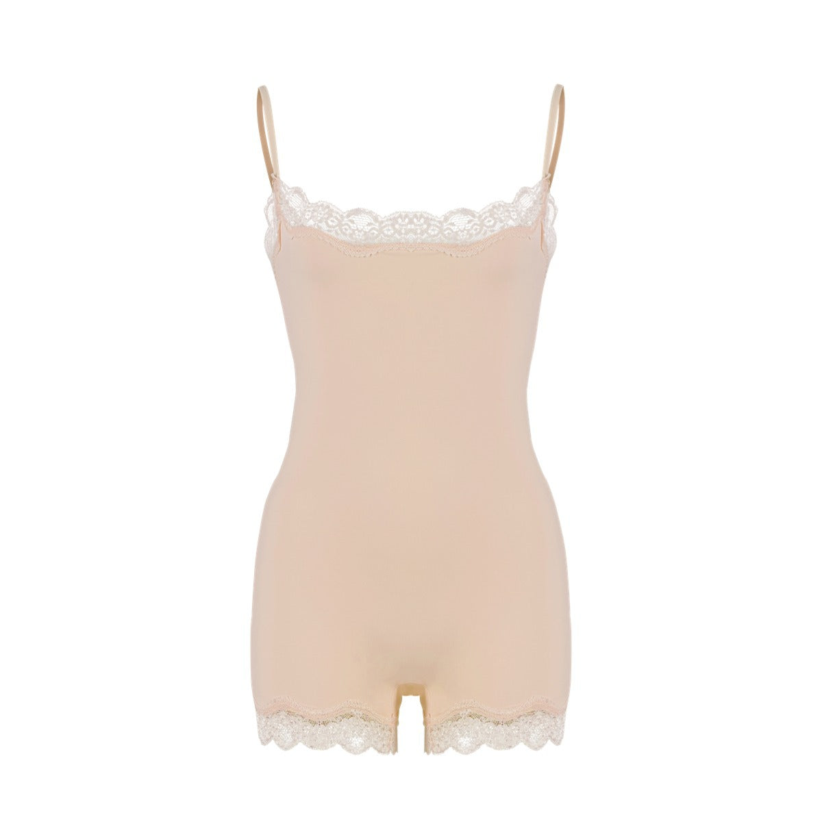 Spitzenbesetzte formende Bodysuit-Shorts
