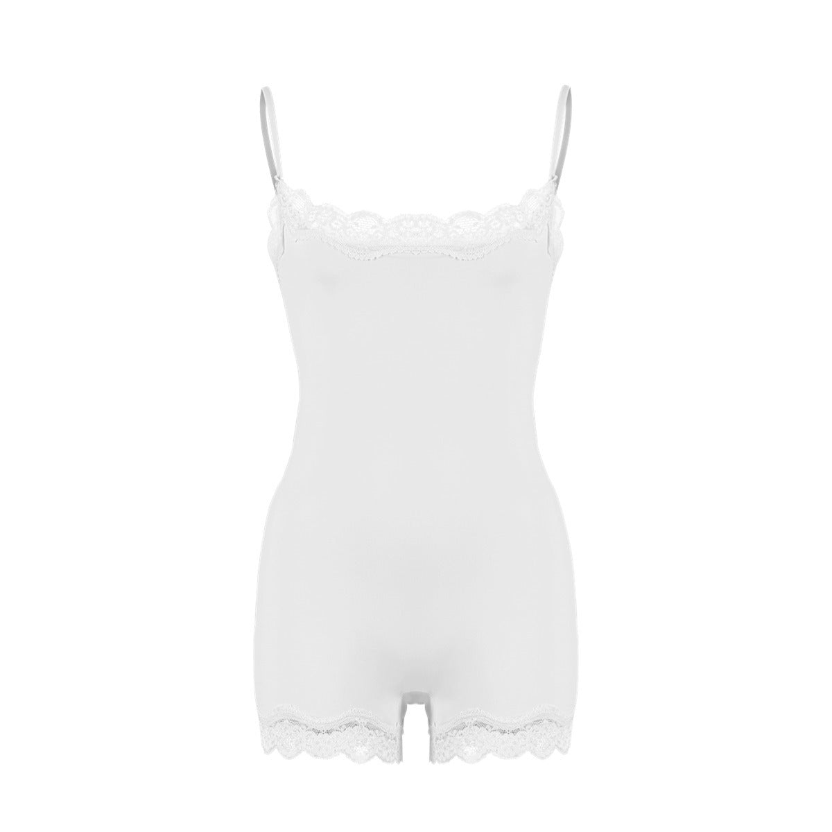 Spitzenbesetzte formende Bodysuit-Shorts