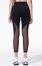 Hohe Taillen Mesh-Panel Sculpting Leggings
