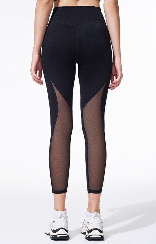 Sculpting legging met hoge taille en mesh-panelen