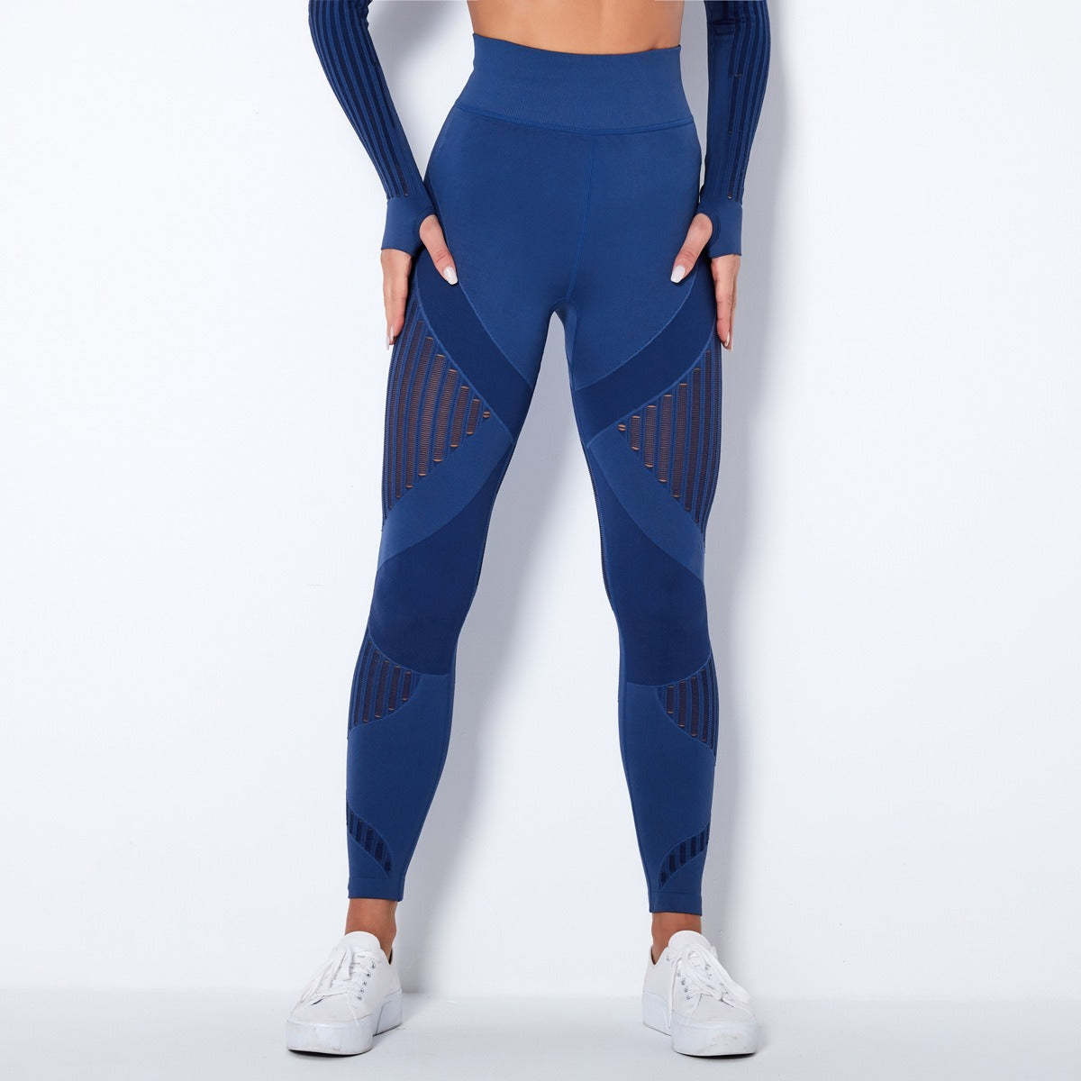 Naadloze Mesh Sculpting Legging met Hoge Taille