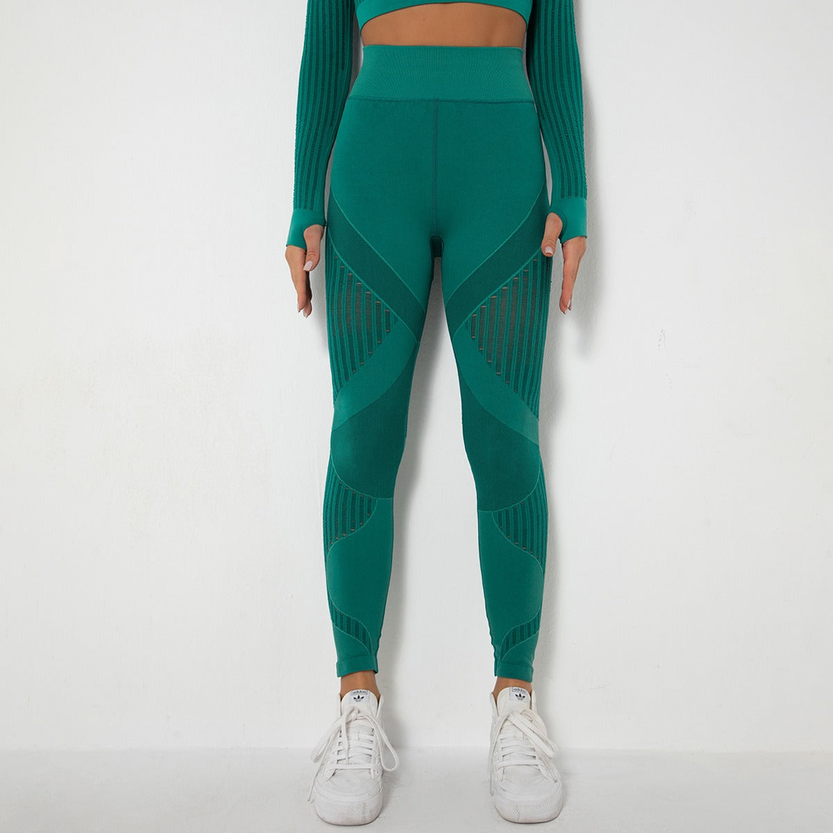 Legging Sculptant Taille Haute en Maille Sans Coutures