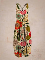 Boho Jumpsuit with Adjustable Straps – Perfect for Summer - Floral