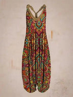 Boho Jumpsuit with Adjustable Straps – Perfect for Summer - Mosaic