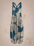 Boho Jumpsuit with Adjustable Straps – Perfect for Summer - Light Blue