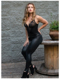 Spitzen-Tief-V formender Bodysuit